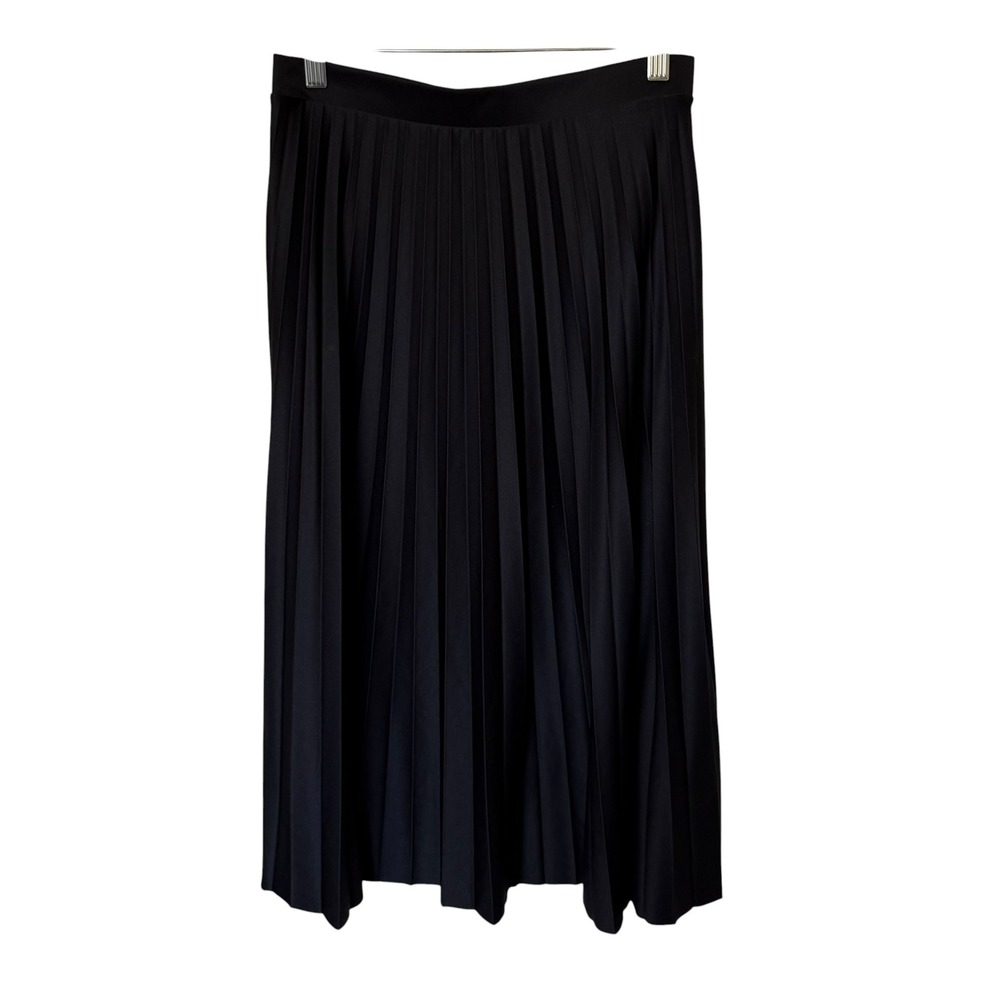 H&M Pleated Midi Skirt Women Size S Black Excellent Accordion Pleat 1225017-0